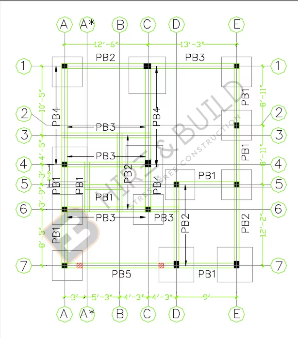Plinth beam layout