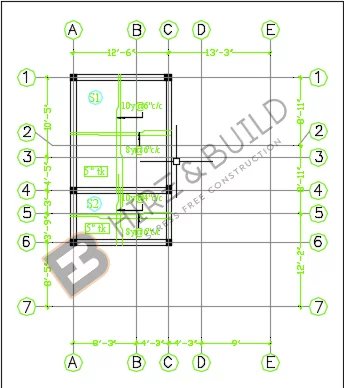 First floor roof slab layout