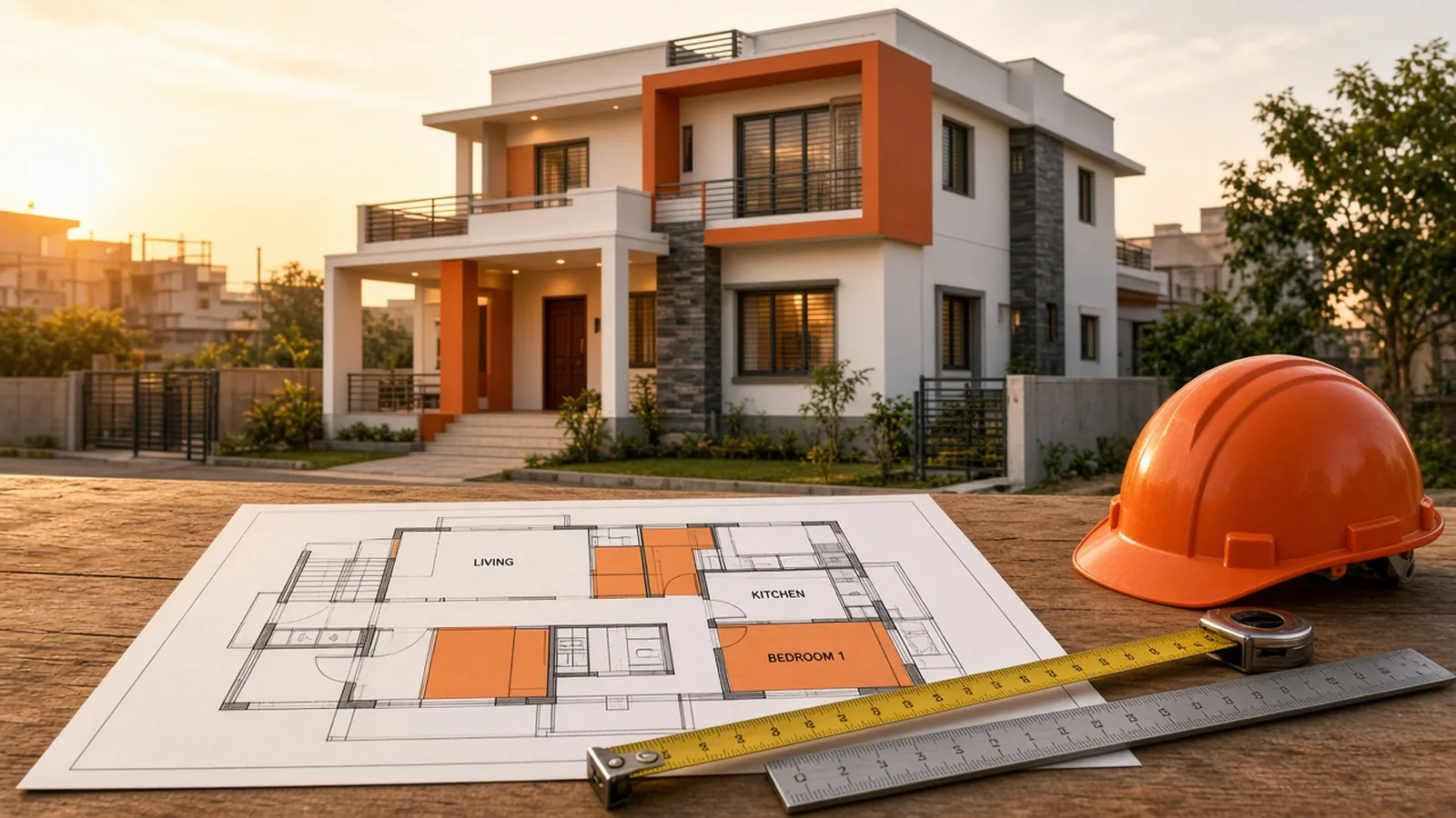 1200 sq ft 2BHK and 3BHK house plans for Chennai